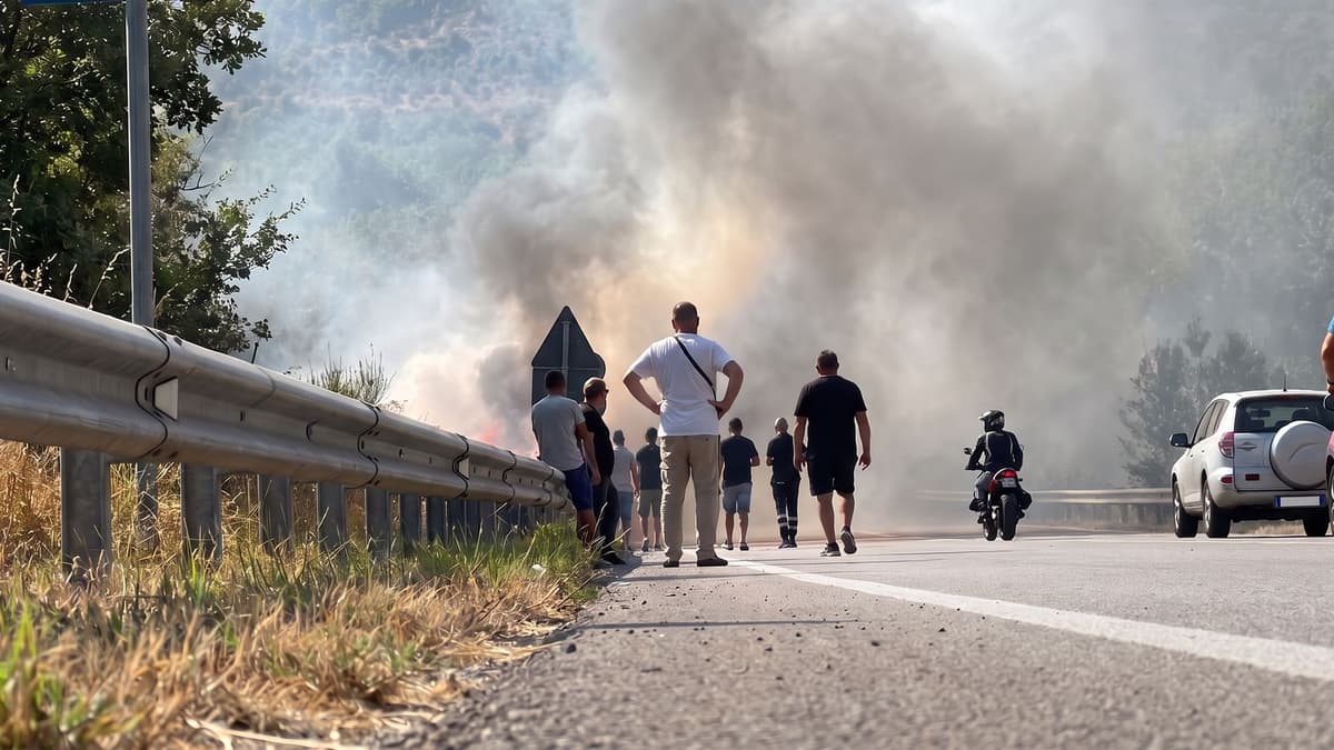 Venafro, veicolo in fiamme sulla Casilina: traffico in tilt tra Ceppagna e San Pietro Infine